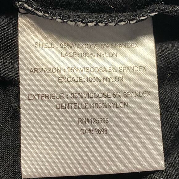 Ellen Tracy Feminine Girly Lace Scallops Viscose Stretch Tank Top Women L Black - Picture 8 of 8